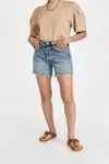 Agolde Riley High Rise Slim Leg Shorts In Outsider In Multi