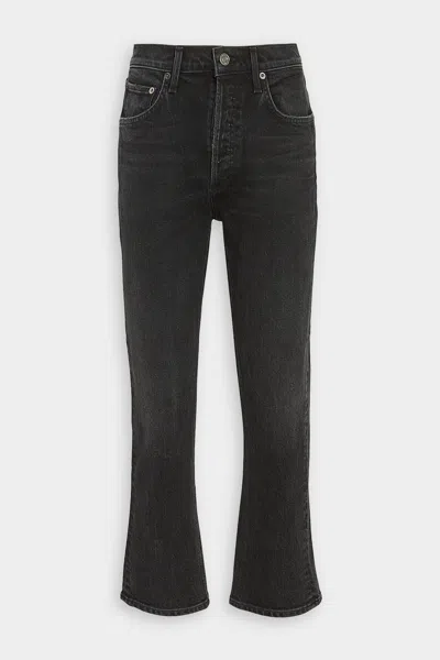 Agolde Riley High Rise Straight Crop Jean In Panoramic In Blue