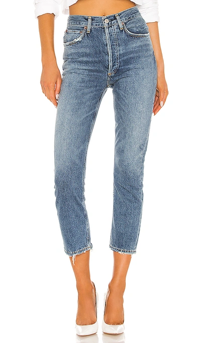 Agolde Riley High Rise Straight Crop Jeans In Frequency