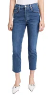 Agolde Riley High Rise Straight Crop Jeans Escape In Blue