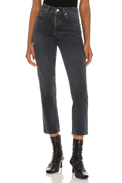 Agolde Riley High Rise Straight Crop Jeans In Edit