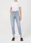 Agolde Riley High Rise Straight Jeans In Curio In Blue