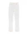 Agolde Bootcut Leather-blend Trousers In White