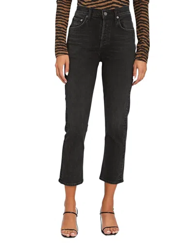 Agolde Riley High-rise Straight Cropped Jeans In Panoramic In Multi