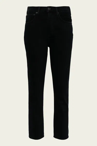 Agolde Riley Hise Rise Straight Crop In Crushed In Blue