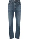 Agolde Denim Trousers With Belt Loops In Blue
