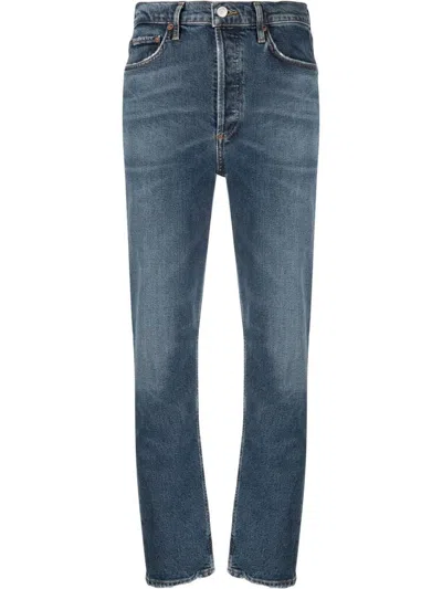 Agolde Riley High-rise Straight-leg Jeans In Blue
