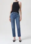 AGOLDE RILEY LONG HIGH RISE JEANS IN MOOR