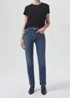 AGOLDE RILEY LONG HIGH RISE STRAIGHT JEAN IN POSE