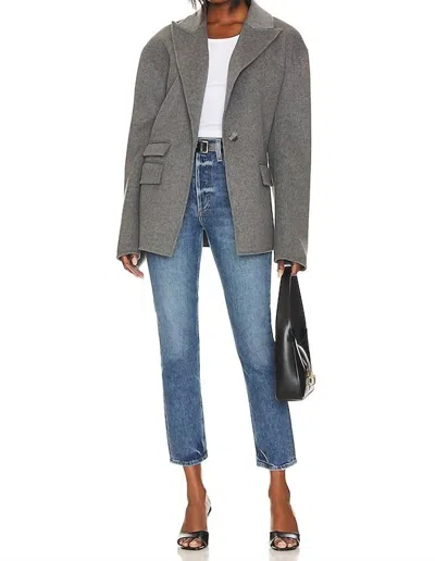 Agolde Riley Long High-waisted Straight Leg Jeans In Moor In Blue
