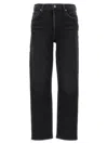 Agolde High-waisted Baggy Jeans With Button Closure In Black