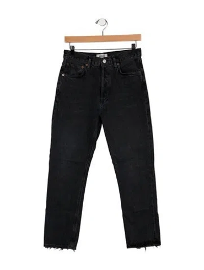 Pre-owned Agolde Riley Straight Leg Jeans In Black