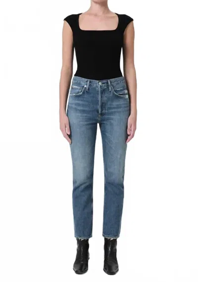Agolde Riley Straight Leg Jeans In Frequency In Multi