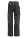 Agolde Ripped Button-fastening Five-pockets Jeans In Black