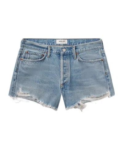 Agolde Parker Denim Shorts In Blau