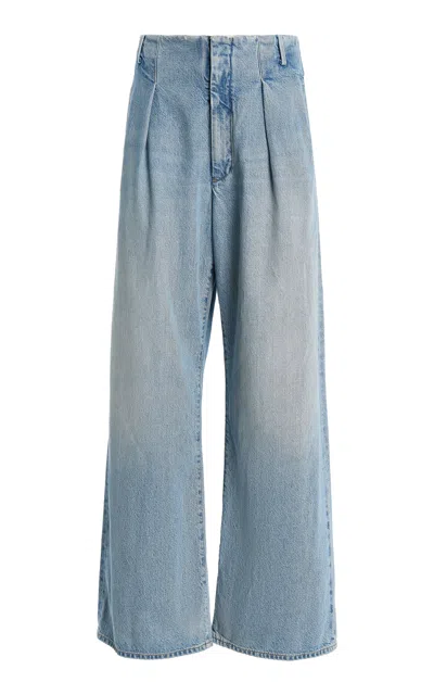 Agolde Ritmo Rigid Mid-rise Wide-leg Trouser Jeans In Light Wash