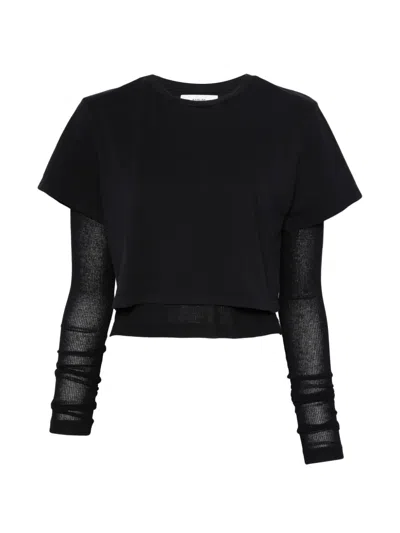 Agolde Romily Layered T-shirt In Black