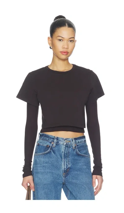Agolde Romily Tee In Chocolate