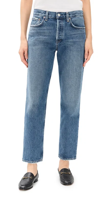 Agolde Lana Straight-leg Jeans In Blue
