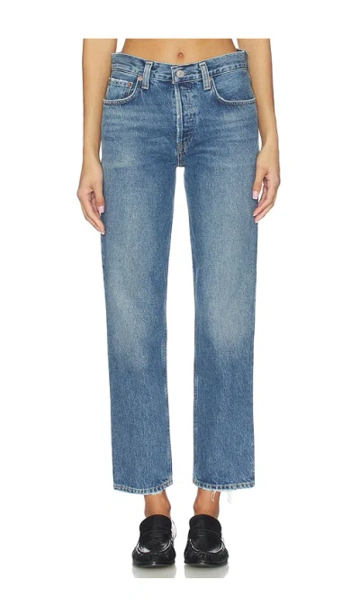 Agolde Romney Low Rise Jeans In Blue
