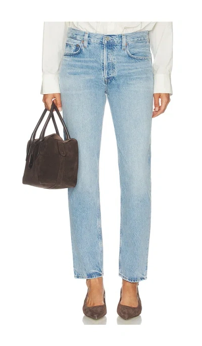 Agolde Romney Low Rise Jeans In Blue