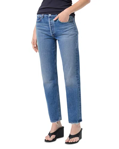 Agolde Romney Mid Rise Vintage Straight Jeans In Bounty In Blue