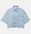 Agolde Snap Button Denim Shirt In Blue