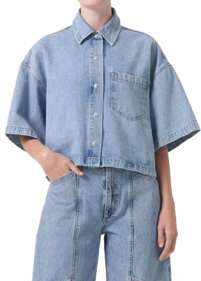 Agolde Rona Denim Box Shirt In Effect In Multi