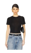 Agolde Adine Cotton Shrunken Tee In 黑色
