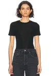 Agolde Adine Cotton Shrunken Tee In Black