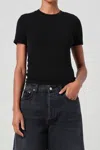 Agolde Ronya Layering Rib Tee In Black