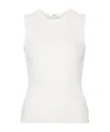 Agolde Ribbed Texture Racerback Tank Top In White