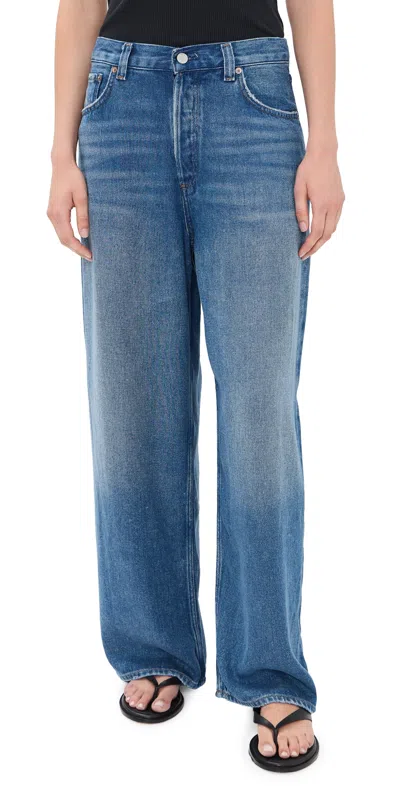 Agolde Rounded Baggy Jeans Expression In Blue