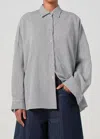 Agolde Roux Shirt In Solene Stripe In Multi