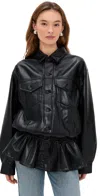 Agolde Leather Rubik Jacket In Black