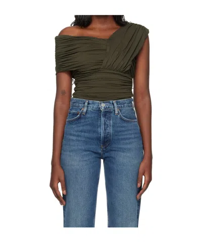 Agolde Khaki Etienne Bodysuit In Potion