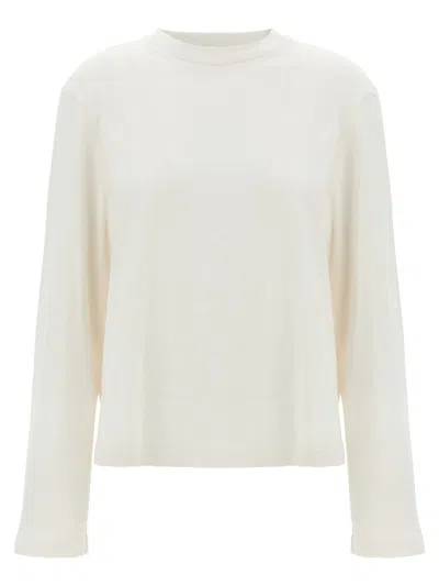 AGOLDE 'RUNA' WHITE CREWNECK T-SHIRT WITH DROPPED SHOULDERS IN COTTON WOMAN