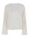 Agolde 'runa' White Crewneck T-shirt With Dropped Shoulders In Cotton Woman
