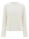Agolde 'runa' White Crewneck T-shirt With Dropped Shoulders In Cotton Woman