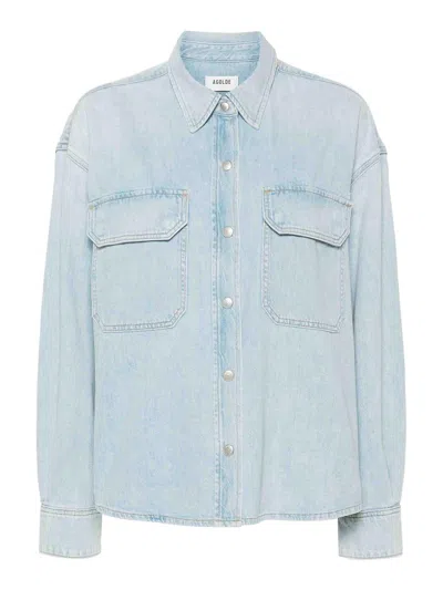 Agolde Saharan Shirt Jacket In Blue