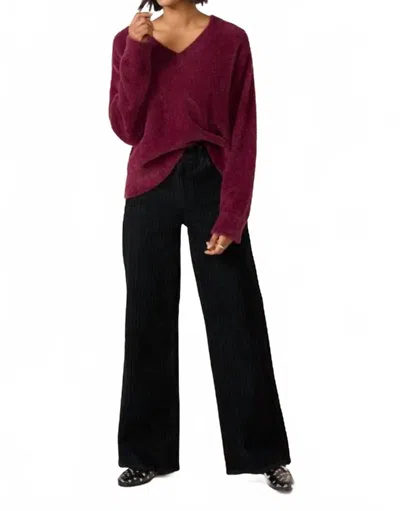 Agolde Saige Dress It Up Wide Leg Jean In Black In Red