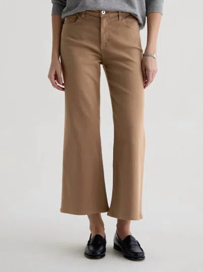 Agolde Saige Wide Leg Crop Jeans In Melange Stone In Brown