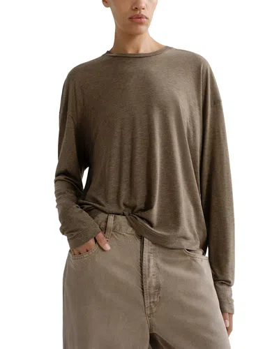 Agolde Sasha Long Sleeve Tee In Brown
