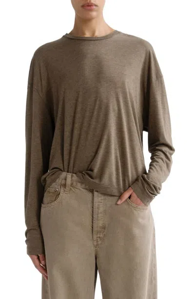 Agolde Sasha Long Sleeve T-shirt In Brown