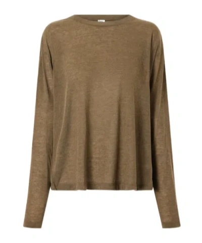 Agolde Sasha Lyocell-jersey T-shirt In Brown