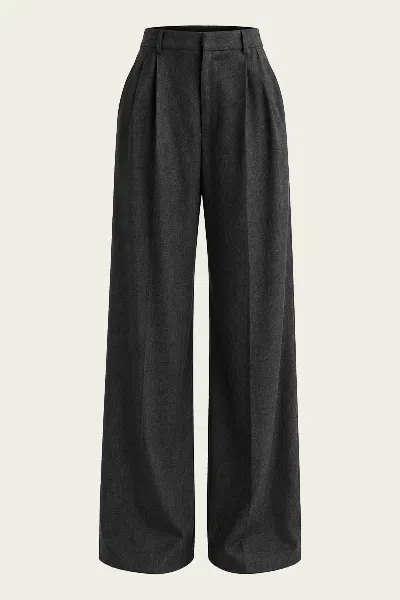 Agolde Sathia Trouser (wool) In Charcoal Heather In Black