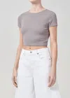 Agolde Savannah Cropped T-shirt In Gray