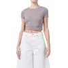 Agolde Savannah Cropped T-shirt In Brown