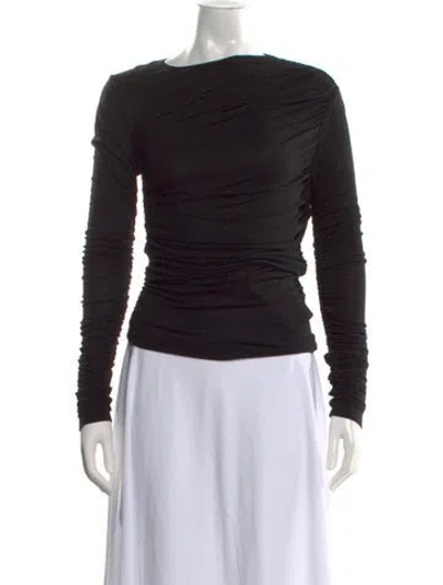 Pre-owned Agolde Scoop Neck Long Sleeve Top In Black