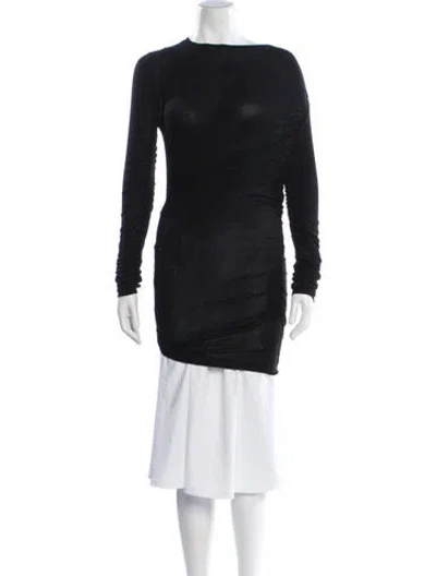 Pre-owned Agolde Scoop Neck Long Sleeve Top In Black